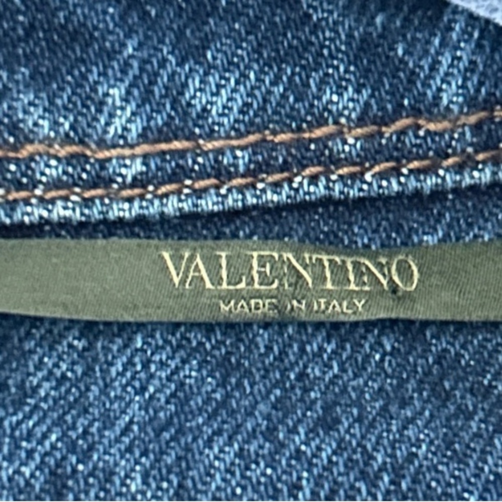 Valentino Made in Italy Star Patch Embroidered Denim Western Snap Shirt Jacket - Picture 9 of 16